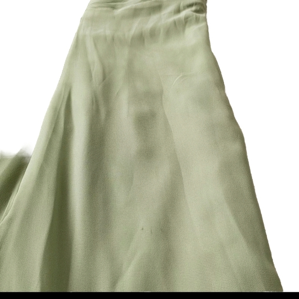 Light Green Chiffon Bridesmaids Prom Cocktail Gala One Shoulder Maxi Dress - Picture 11 of 14